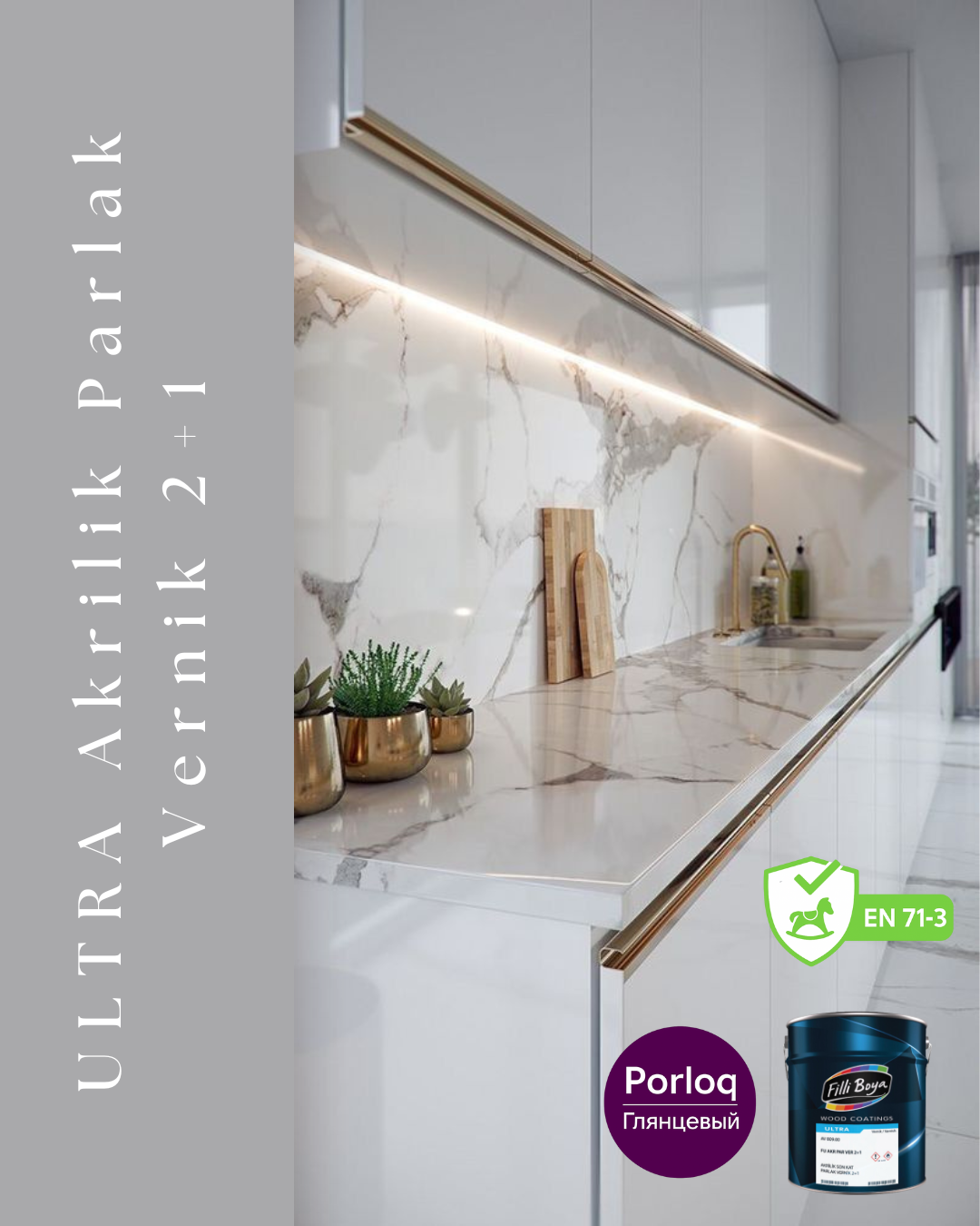 Ultra Akrilik Parlak Vernik 2+1