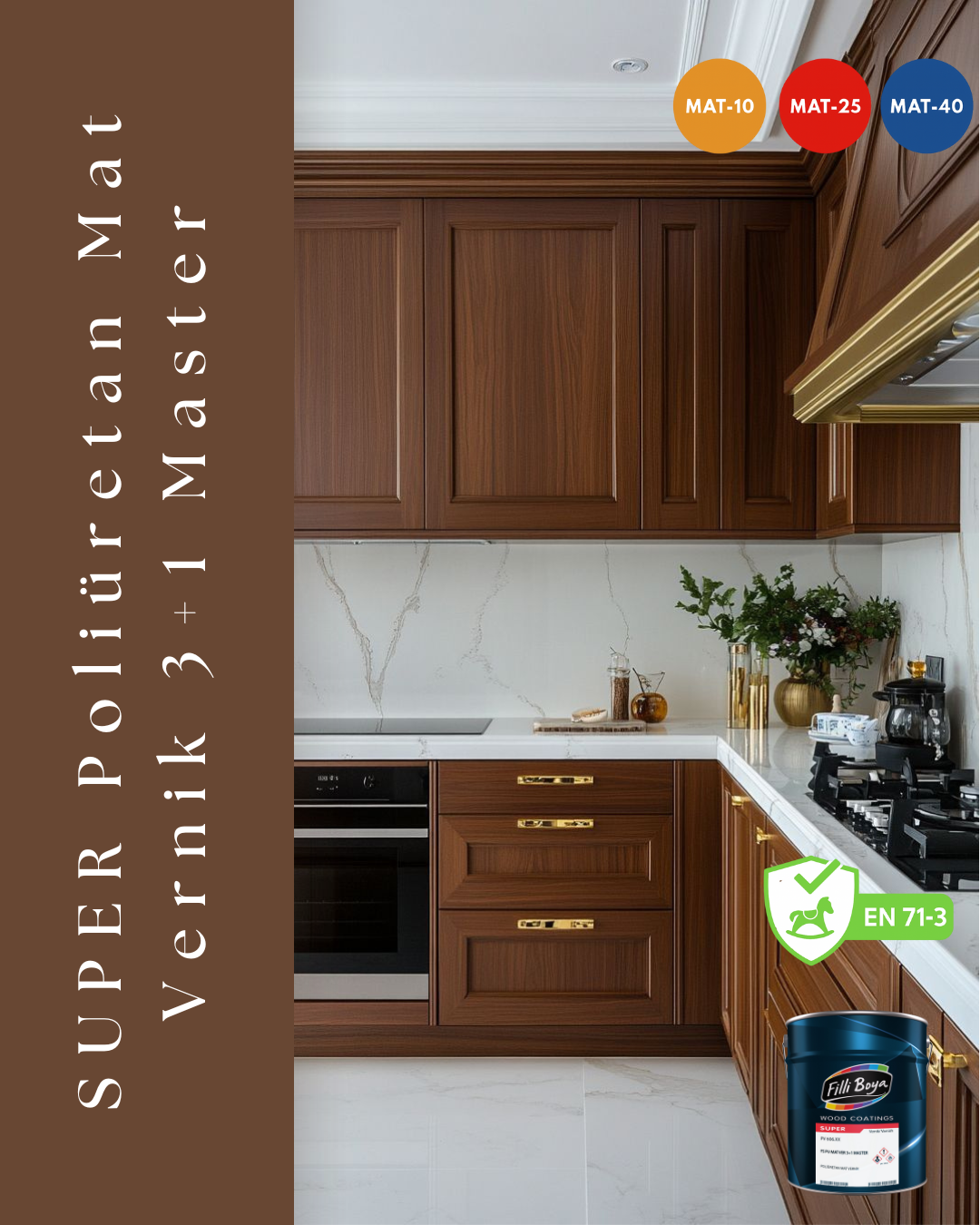 Super Poliüretan Mat Vernik 3+1 Master